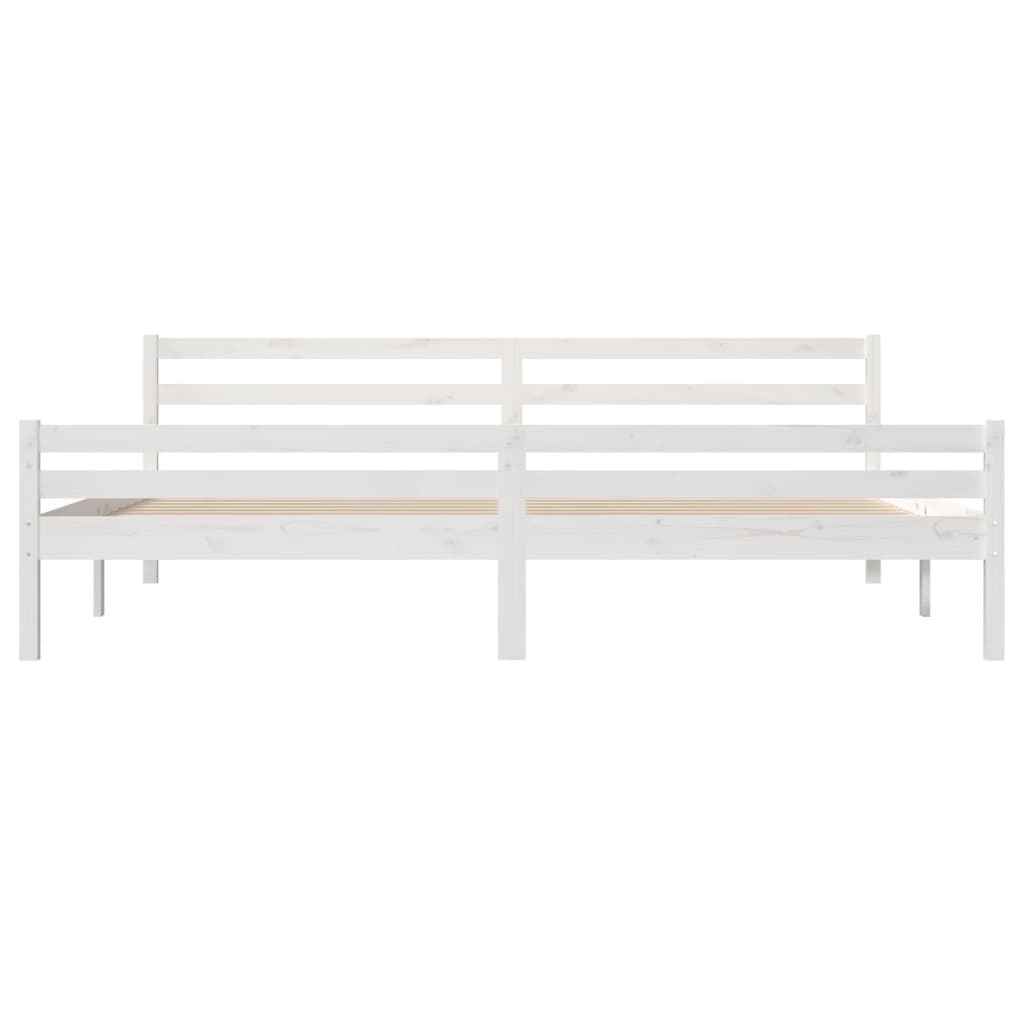 Bed Frame without Mattress White Solid Wood 200x200 cm