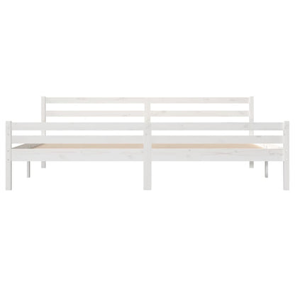Bed Frame without Mattress White Solid Wood 200x200 cm