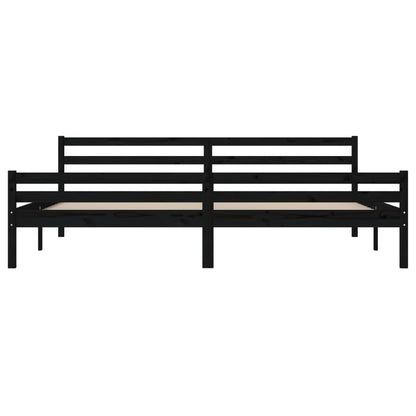 Bed Frame without Mattress Black Solid Wood 200x200 cm
