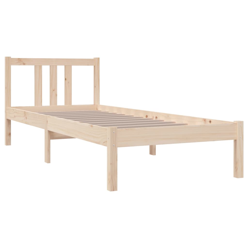 Bed Frame without Mattress Solid Wood 75x190 cm Small Single Small Single