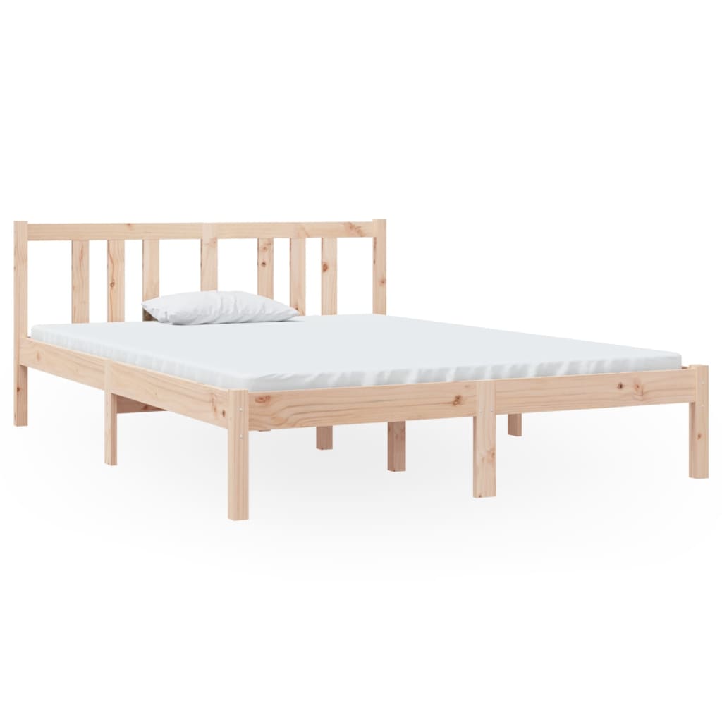 Bed Frame without Mattress Solid Wood 135x190 cm Double Double