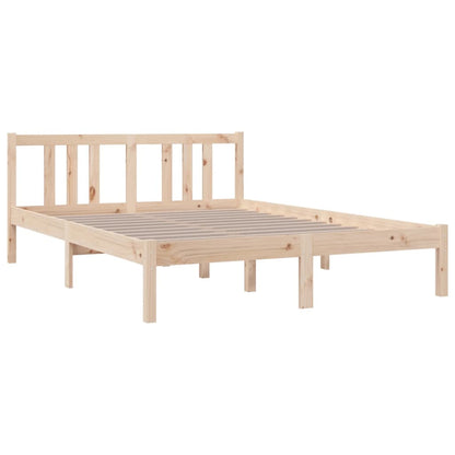 Bed Frame without Mattress Solid Wood 135x190 cm Double Double
