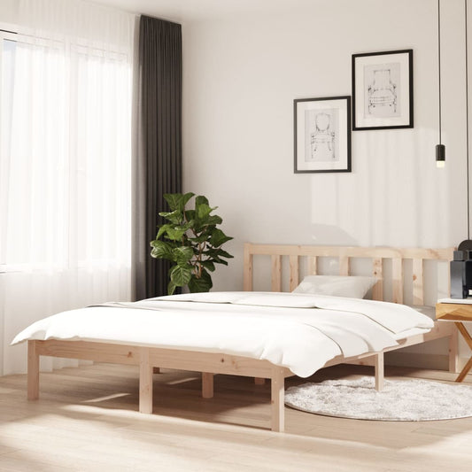 Bed Frame without Mattress Solid Wood 135x190 cm Double Double