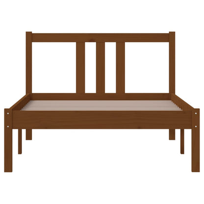 Bed Frame without Mattress Honey Brown Solid Wood 90x200 cm