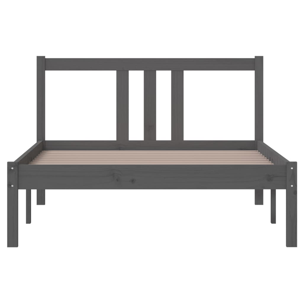 Bed Frame without Mattress Grey Solid Wood 100x200 cm