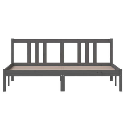 Bed Frame without Mattress Grey Solid Wood 160x200 cm