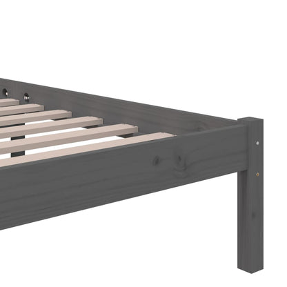 Bed Frame without Mattress Grey Solid Wood 160x200 cm