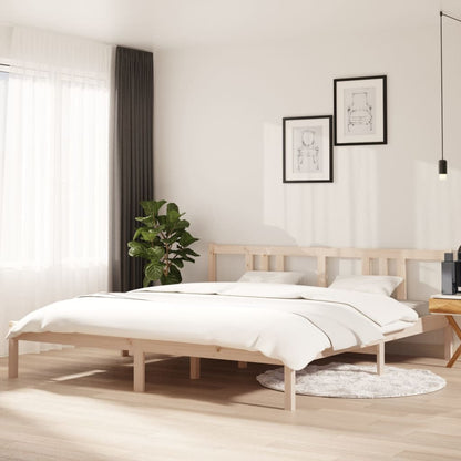 Bed Frame without Mattress Solid Wood 180x200 cm Super King Super King Size