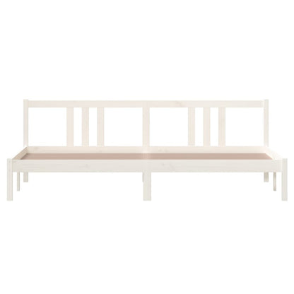 Bed Frame without Mattress White Solid Wood 200x200 cm
