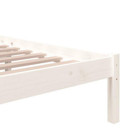 Bed Frame without Mattress White Solid Wood 200x200 cm