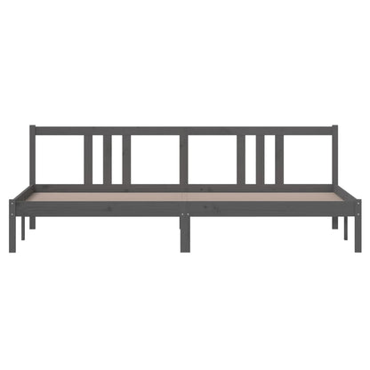 Bed Frame without Mattress Grey Solid Wood 200x200 cm