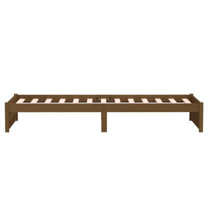 Bed Frame without Mattress Honey Brown Solid Wood 75x190 cm Small Single