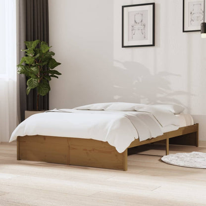 Bed Frame without Mattress Honey Brown Solid Wood 120x190 cm Small Double