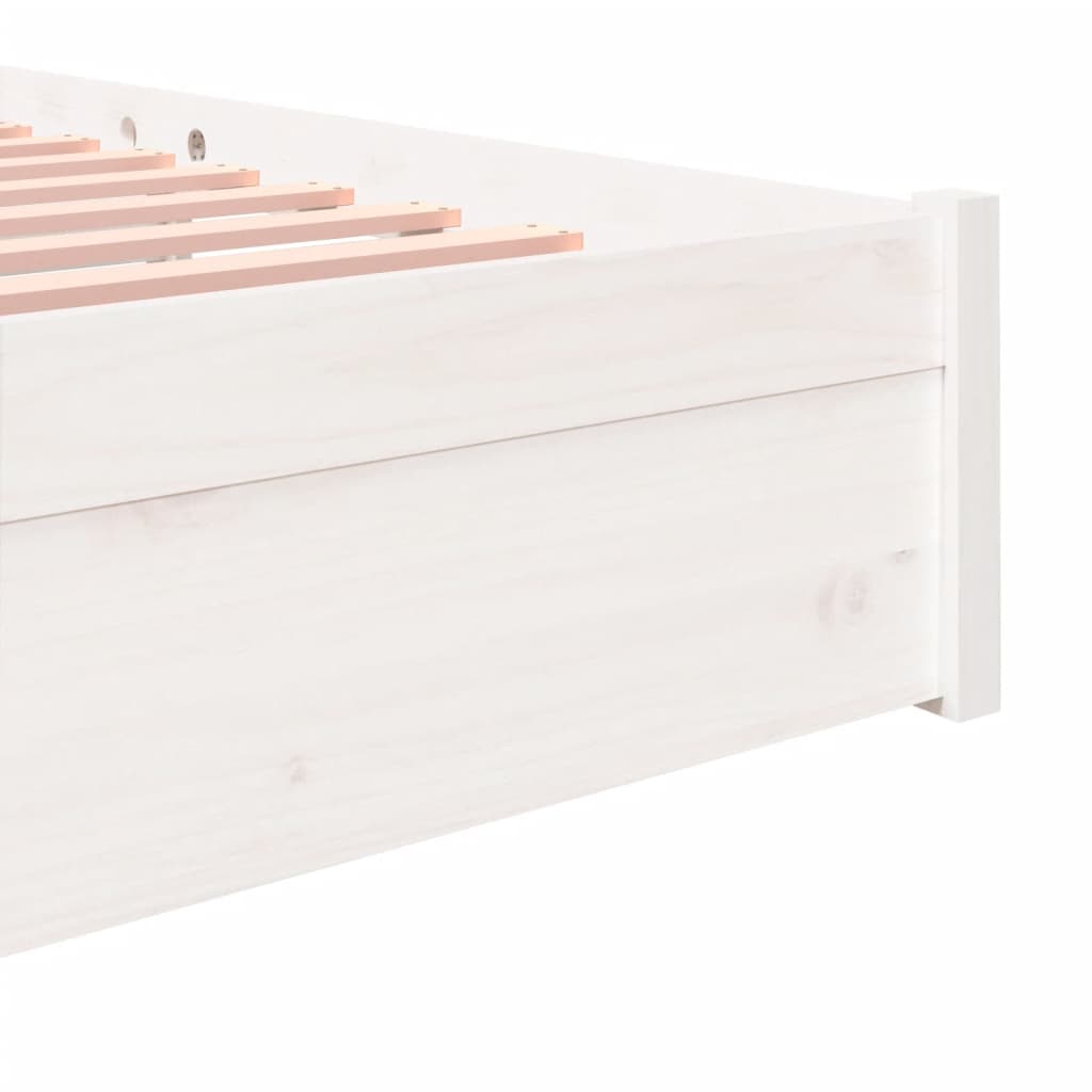 Bed Frame without Mattress White Solid Wood 140x190 cm