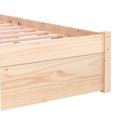 Bed Frame without Mattress White Solid Wood 100x200 cm
