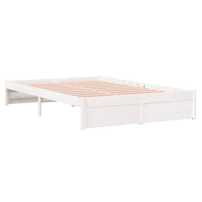 Bed Frame without Mattress White Solid Wood 120x200 cm