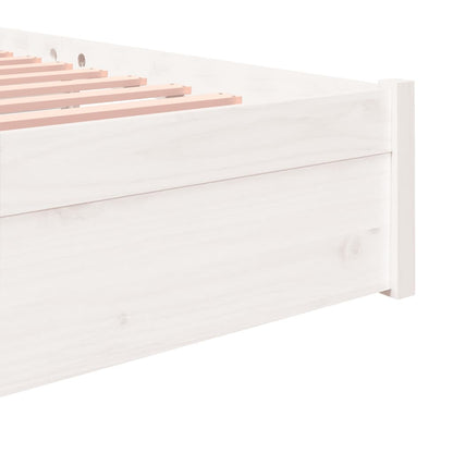 Bed Frame without Mattress White Solid Wood 120x200 cm