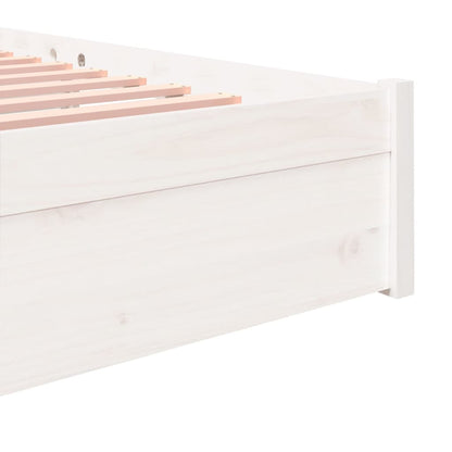 Bed Frame without Mattress White Solid Wood 160x200 cm