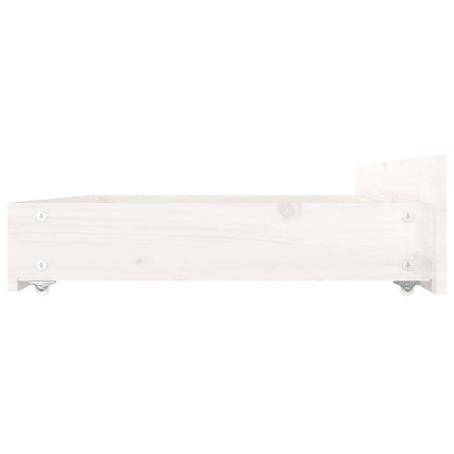Bed Drawers 4 pcs White Solid Wood Pine