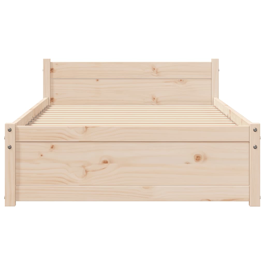 Bed Frame without Mattress Solid Wood 75x190 cm Small Single Small Single