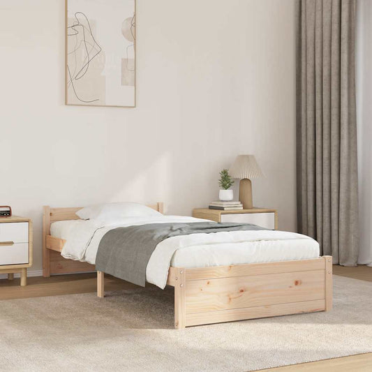 Bed Frame without Mattress Solid Wood 75x190 cm Small Single Small Single