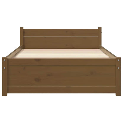 Bed Frame without Mattress Honey Brown Solid Wood 75x190 cm Small Single