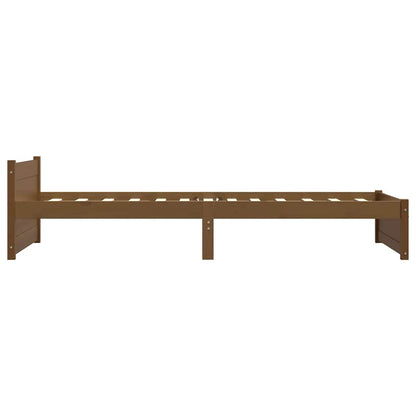 Bed Frame without Mattress Honey Brown Solid Wood 75x190 cm Small Single