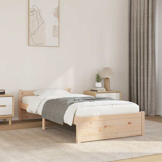 Bed Frame without Mattress Solid Wood 90x190 cm Single Single