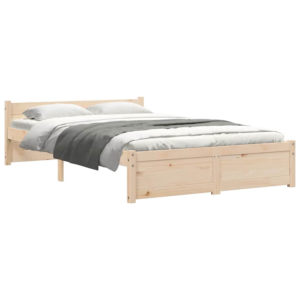 Bed Frame without Mattress Solid Wood 120x190 cm Small Double Small Double