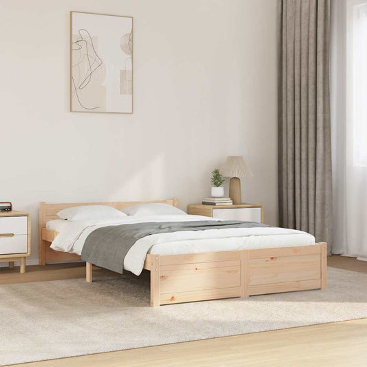 Bed Frame without Mattress Solid Wood 120x190 cm Small Double Small Double