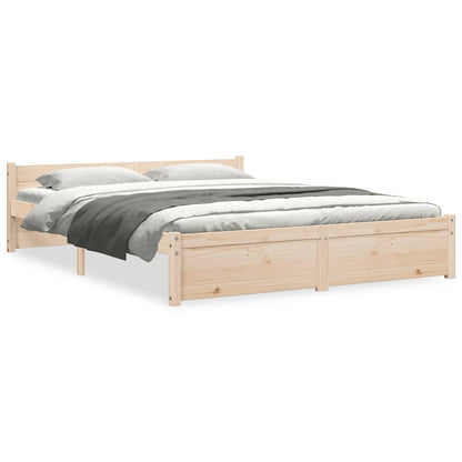 Bed Frame without Mattress Solid Wood 135x190 cm Double Double
