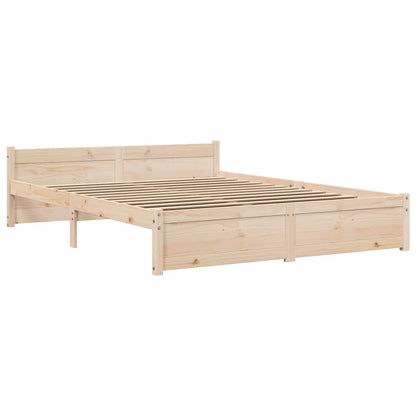 Bed Frame without Mattress Solid Wood 135x190 cm Double Double