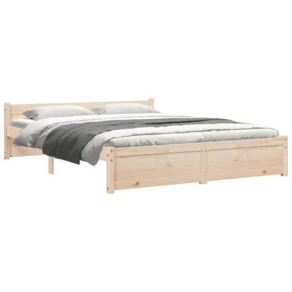 Bed Frame without Mattress Solid Wood 135x190 cm Double Double