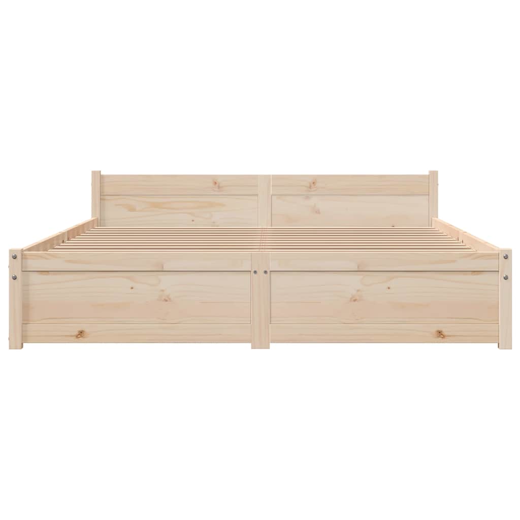 Bed Frame without Mattress Solid Wood 135x190 cm Double Double