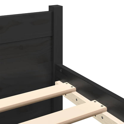 Bed Frame without Mattress Black Solid Wood 135x190 cm Double Double