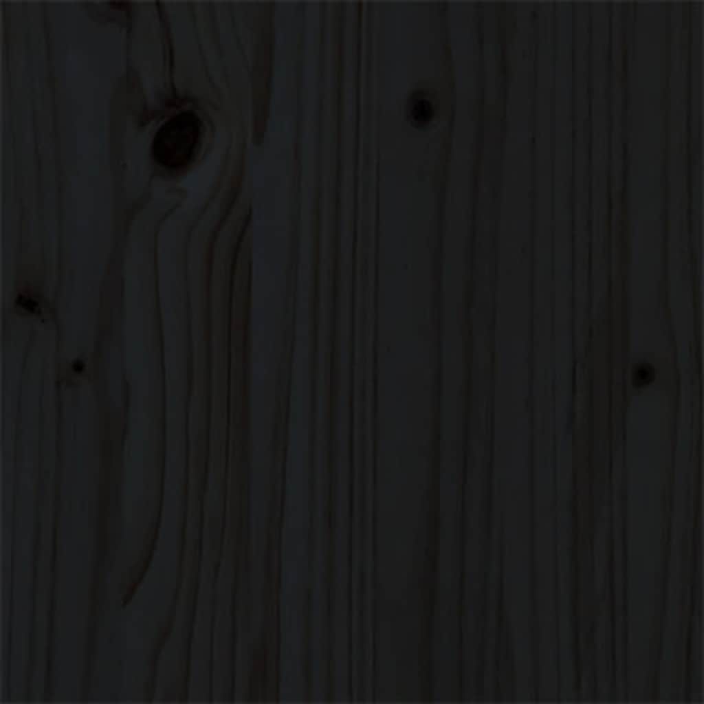 Bed Frame without Mattress Black Solid Wood 90x200 cm