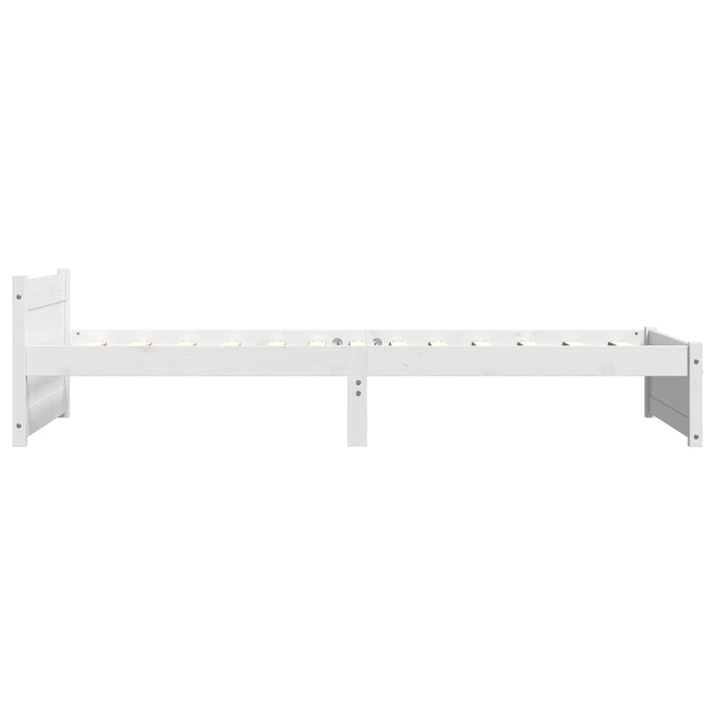 Bed Frame without Mattress White Solid Wood 100x200 cm