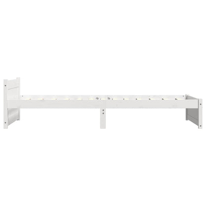 Bed Frame without Mattress White Solid Wood 100x200 cm