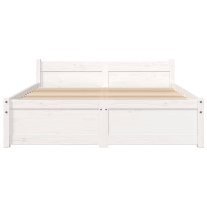 Bed Frame without Mattress White Solid Wood 120x200 cm