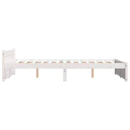 Bed Frame without Mattress White Solid Wood 120x200 cm