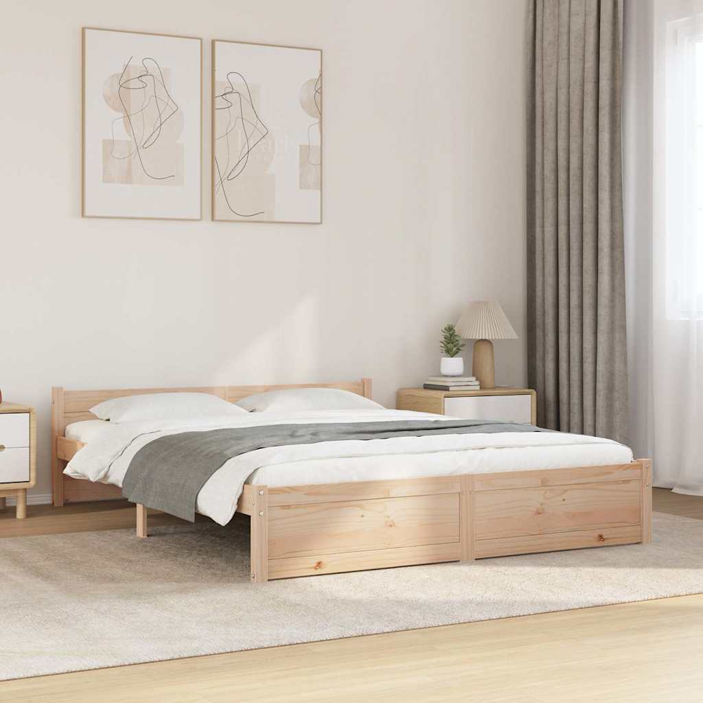 Bed Frame without Mattress Solid Wood 140x200 cm