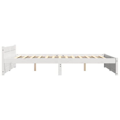Bed Frame without Mattress White Solid Wood 140x200 cm