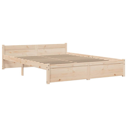 Bed Frame without Mattress Solid Wood 150x200 cm King Size King Size