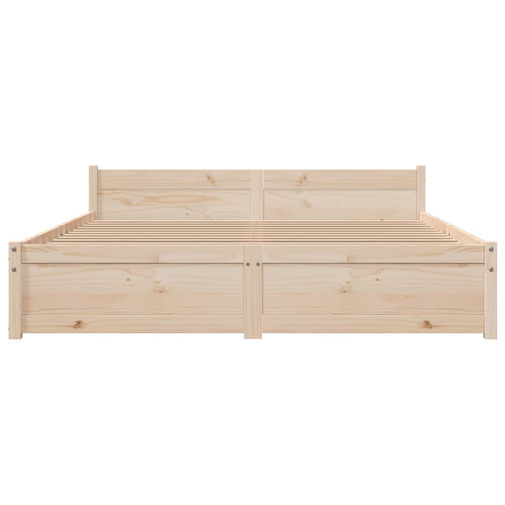 Bed Frame without Mattress Solid Wood 150x200 cm King Size King Size