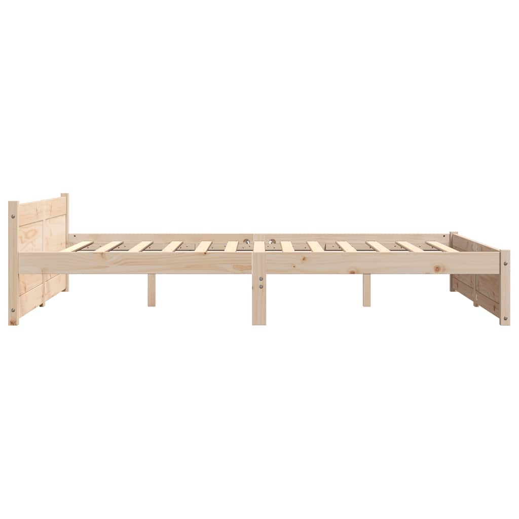 Bed Frame without Mattress Solid Wood 150x200 cm King Size King Size