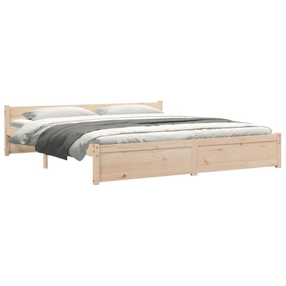 Bed Frame without Mattress Solid Wood 180x200 cm Super King Super King Size