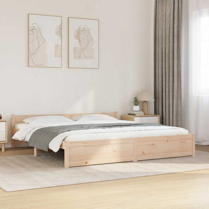 Bed Frame without Mattress Solid Wood 180x200 cm Super King Super King Size