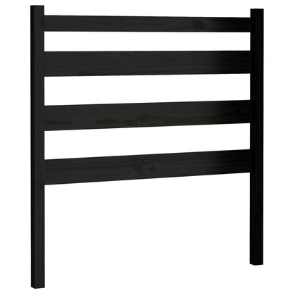 Bed Headboard Black 81x4x100 cm Solid Wood Pine