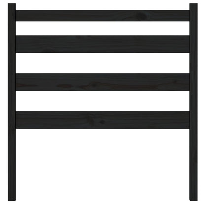 Bed Headboard Black 81x4x100 cm Solid Wood Pine