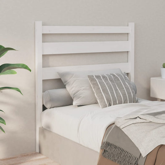 Bed Headboard White 106x4x100 cm Solid Wood Pine